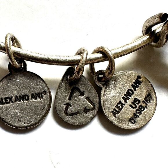 Alex and Ani silver tone heart locket bangle bracelet - Picture 8 of 8